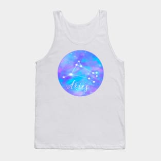 Aries zodiac sign. Aries constellation on galaxy sky Tank Top